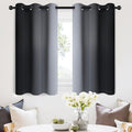 SimpleHome Ombre Room Darkening Curtains 36 inches Length for Bedroom,Grommet Gradient Light Blocking Black Gradient Window Curtains for Living Room,2 Panels, 42x36 inches