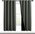 NICETOWN 100% Blackout Window Curtain Panels, Full Light Blocking Drapes with Black Liner for Nursery, 72-inch Drop Thermal Insulated Draperies (Dark Mallard, 2 Pieces, 46-inch Wide Per Panel)