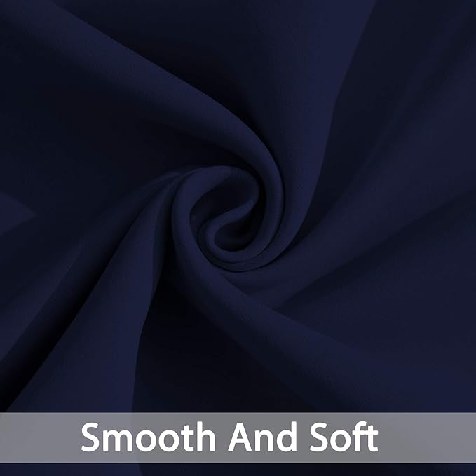 Yakamok Black Out Curtains 63 Inch Long Room Darkening Thermal Insulated Blackout Curtain Solid Grommet Top Window Drapes for Bedroom Living Room 52x63 Inch Navy Blue 2 Panels Set