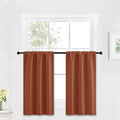 RYB HOME Kitchen Blackout Curtains Over Sink 36 inch Length, Rod Pocket Summer Light UV Blocking Energy Efficient, Cabinet Shelf Cupboard Coverings, Width 29 by Length 36, Burnt Orange, 2 Panels
