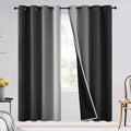 SimpleHome Ombre 100% Blackout Curtains for Bedroom, Full Light Blocking Black and Greyish White Curtains, Thermal Insulated Grommet Window Drapes for Living Room,2 Panels, 52x72 inches Length