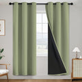 SimpleHome 100% Blackout Curtains for Bedroom,Thermal Insulated Sage Grommet Window Drapes Room Darkening Curtains for Living Room with Black Back,38 x 72 Inch,2 Panels