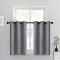 Yakamok Grey Blackout Curtains Room Darkening Thermal Insulated Grommet top Window Curtains Short Drapes for Living Room, 38 x 36 inch, Gray, 2 Panels