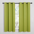 NICETOWN Fresh Green Blackout Curtains 68 inches Length for Laundry Room, 2 Panels, 42" Wide, Thermal Insulated Decoration Drapes for Office Window