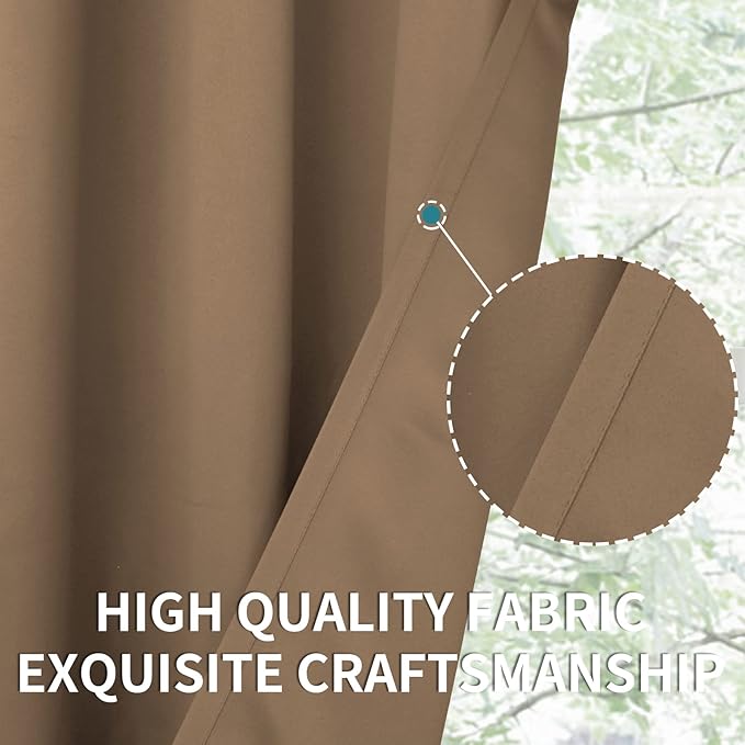BGment Blackout Curtains for Living Room - Grommet Thermal Insulated Room Darkening Curtains for Bedroom, 2 Panels of 42 x 63 Inch, Taupe