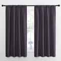 NICETOWN Bedroom Curtains Blackout Draperies, Greyish Purple, 1 Pair, 34-inch W x 63-inch L, Home Decorations Thermal Insulated Solid Pole Top Blackout Drapes for Living Room