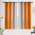 SimpleHome Ombre Room Darkening Curtains 45 inches Length for Bedroom,Grommet Gradient Light Blocking Orange Gradient Window Curtains for Living Room,2 Panels, 52x45 inches