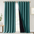 NICETOWN 100% Blackout Curtains 108 inches Long, Noise Reduction Window Treatment Curtains, Thermal Insulated Energy Smart Drapes and Draperies for Apartment Decor, Sea Teal, Set of 2, 70 inches Wide