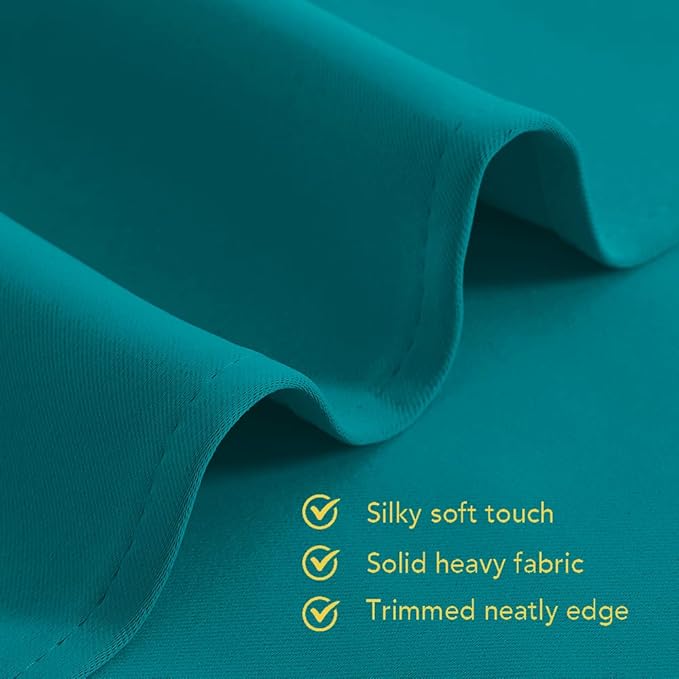 NICETOWN 42 Wide Small Curtains 36 Inches Long for Shelves RV Bathroom Kitchen Room Darkening Grommet Set 2 Panels Blackout Short Tier Curtain for Cabinet Basement, Peacock Teal