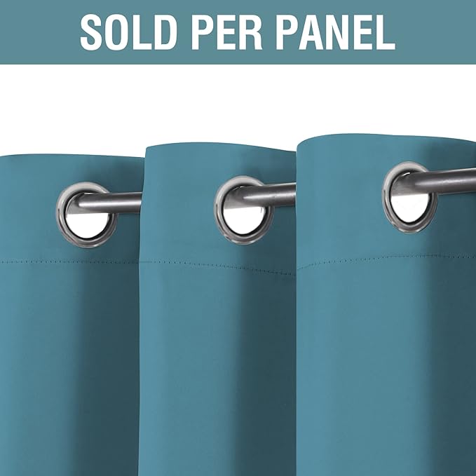 H.VERSAILTEX Blackout Curtain for Living Room Thermal Insulated Window Treatment Curtain 54 inch Length Energy Saving Solid Grommet Top Blackout Drape, One Panel, Storm Blue, 52" W x 54" L