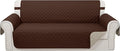 Reversible Oversized Sofa Covers Couch Cover Furniture Protector for Dogs Elastic Straps Water Resistant(XLSofa,Brown/Beige)