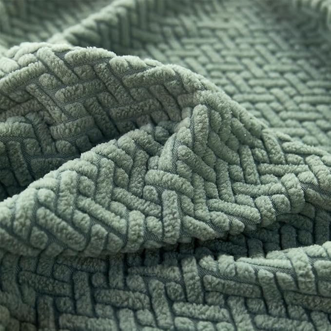 Sofa Covers Couch Covers for Sofa Pet Friendly Couch Cushion Covers Universal Sofa Covers Washable Stretch Slipcovers for Sectional Sofa (Texture Green,Chaise Cover)