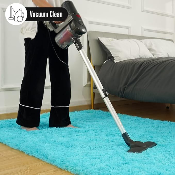 Amearea Premium Soft Area Rug 4x5.3 Feet, Blue Rugs for Living Room, Fluffy Carpet for Bedroom Nursery Playroom Teen Bedside Home Decor, Comfortable Indoor Furry Dorm Carpets, Blue