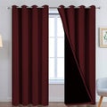 Yakamok 100% Blackout Curtains for Living Room, Noise Reducing Drapes,Thermal Insulated Blackout Curtains for Bedroom(52Wx84L, Burgundy Red, 2 Panels)