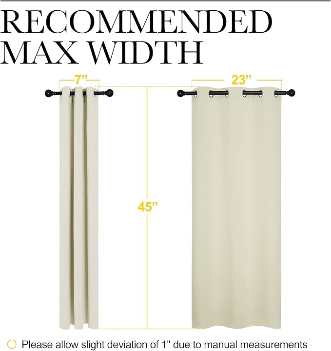 NICETOWN Room Darkening Curtain Panels for Living Room, Thermal Insulated Grommet Room Darkening Draperies/Drapes for Window (Beige, 2 Panels, W29 x L45 -Inch)