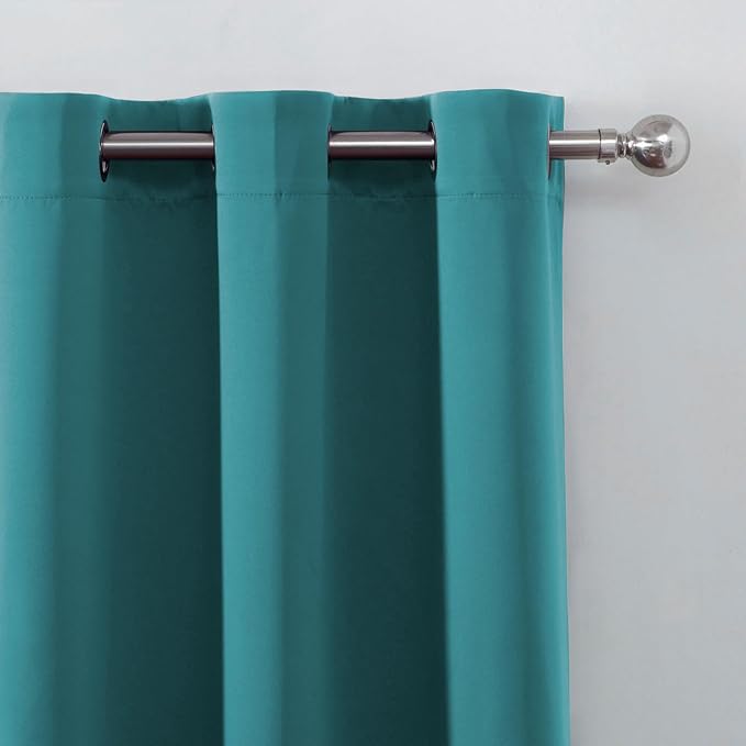 LEMOMO Sea Teal Blackout Curtains 42 x 54 Inch Length Set of 2 Panels Grommet Bedroom Curtains for Living Room
