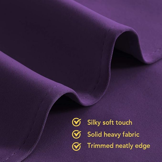 NICETOWN Blackout Window Curtains 70" L, 2 Panels, 34 inch, Royal Purple, Grommet Top Room Darkening Thermal Insulated Vertical Window Drapes Modern for Flat/Apartment