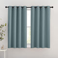 NICETOWN Blackout Greyish Blue Curtains for Bedroom - Thermal Insulated Grommet Solid Window Treatments Energy Saving Sound Reducing Drapes for Bathroom, 2 Panels, W46 x L54