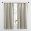 NICETOWN Blackout Curtains for Living Curtains, Room Darkening Window Curtain Panels, Easy-Care Solid Thermal Insulated Draperies/Drapes for Daughter Room (Natural, 2 Panels, 34 by 63)