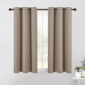 NICETOWN Bedroom Curtains Blackout Drapery Panels, 2 Panels, 42 x 54 Inch, Taupe, 3 Pass Microfiber Thermal Insulated Solid Ring Top Blackout Window Curtains/Drapes