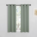 NICETOWN Bedroom Curtain Panels Blackout Draperies, Thermal Insulated Solid Grommet Blackout Curtains/Drapes (1 Pair, 29 by 45 inches, Greyish Green)
