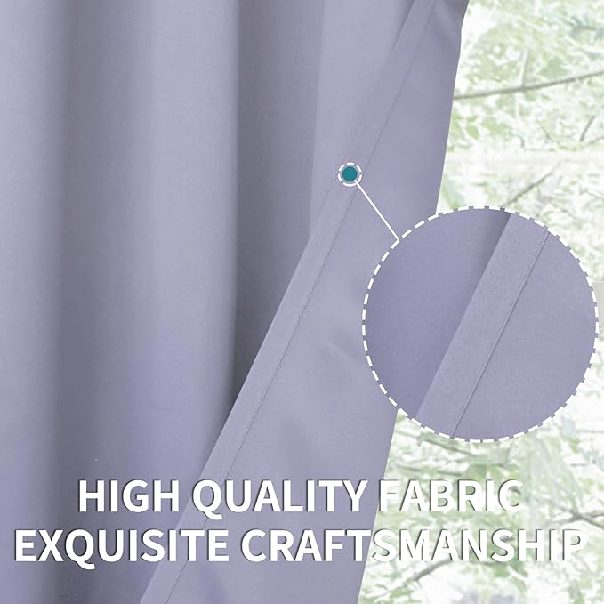 BGment Room Darkening Curtains 84 Inches Long - Grommet Thermal Insulated Drapes Window Treatment Curtains for Bedroom, 2 Panels, 52 x 84 Inch, Lavander