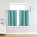 ChrisDowa Small Window Curtains 36 inches Long for Bedroom - Grommet Short Thermal Insulated Room Darkening Curtains for Kitchen (2 Panels, Aqua, 52 x 36 Inch)