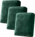 Couch Cover Stretch Velvet Sofa Cushion Cover 3-Piece - Elastic Washable Slipcover for Seat or Backrest, Couch Seat Covers for Sofas (Christmas Green)