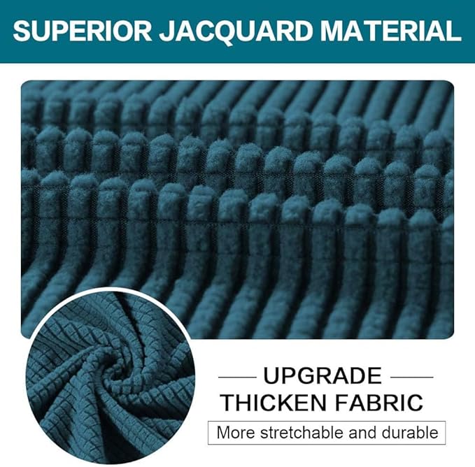 Turquoize 2 Piece Chair Covers Chair Slipcovers for Living Room Armchair Couch Cover Chair Sofa Cover with Individual Cushion Covers Furniture Cover for Chairs Feature Thick Fabric (Chair, Deep Teal)