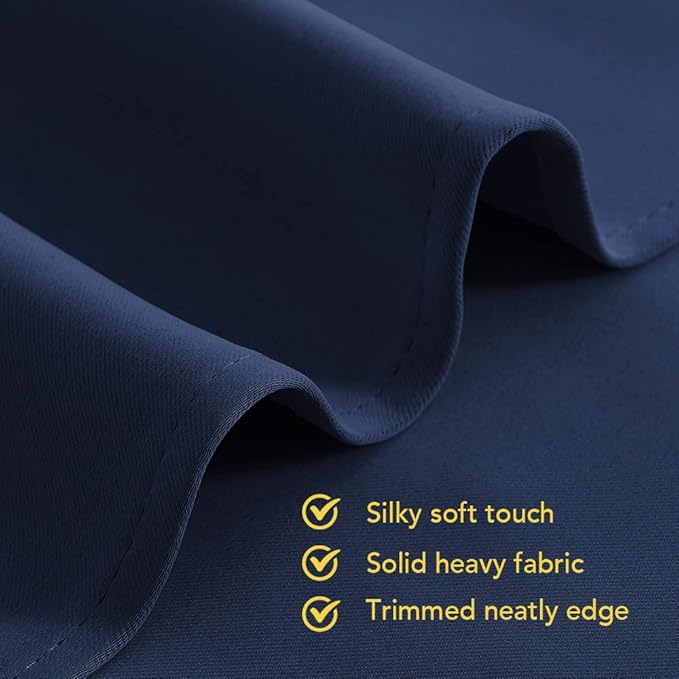 NICETOWN Living Room Blackout Curtain Panels, Window Treatment Energy Saving Thermal Insulated Solid Grommet Blackout Drapes/Draperies (Navy, 1 Pair, 42 by 54-Inch)