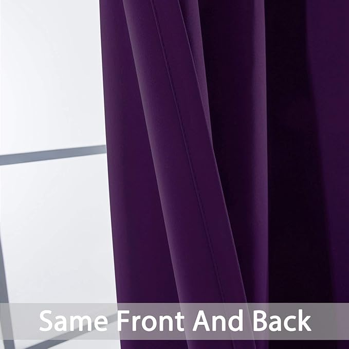 Yakamok Extra Wide Blackout Curtain for Sliding Glass Door, Grommet Thermal Insulated Room Divider Curtain 100W x 84L inch, Room Darkening Patio Curtain,8.3ft Wide x 7ft Tall, 1 Panel,Purple