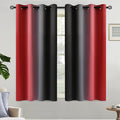 Yakamok Red and Black Blackout Curtains, Ombre Room Darkening Window Curtains for Living Room,Grommet Thermal Insulated Drapes,Light Blocking Curtains for Girls Bedroom,52x54 Inch, 2 Panels