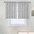 SpaceDresser Basic Rod Pocket Sheer Voile Window Curtain Panels Silver Grey 1 Pair 2 Panels 52 Width 36 Inch Long for Kitchen Bedroom Children Living Room Yard（Silver Grey, 52W x 36L）