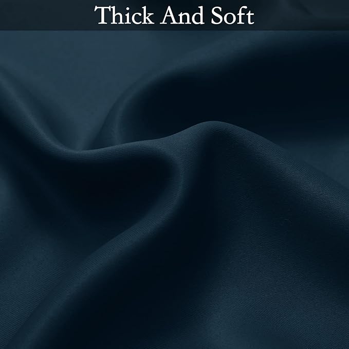 SimpleHome Ombre Curtains 52 x 63 Inch for Bedroom 2 Panels, Gradient Grey White to Navy Blue Light Blocking Thermal Insulated Grommet Room Darkening Window Curtain/Drapes for Living Room