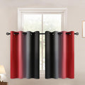 Yakamok Blackout Ombre Black and Red Curtains for Bedroom, Gradient Room Darkening Curtains, Grommet Thermal Insulated Full Light Blocking Window Drapes/Curtain for Living Room,52 x 36 Inch,2 Panels
