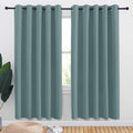 NICETOWN Greyish Blue Blackout Draperies Curtains for Kids Room, Window Treatment Thermal Insulated Solid Grommet Blackout Drape Panels for Bedroom (Set of 2, 70 by 72 inches)
