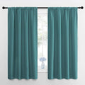 NICETOWN Kitchen Curtains, Short Blackout Curtains & Drapes, Sea Teal, 42" Wide by 54" Long, 2 PCs, Thermal Insulated Blackout Curtain Panels for Kids Room, Play Room
