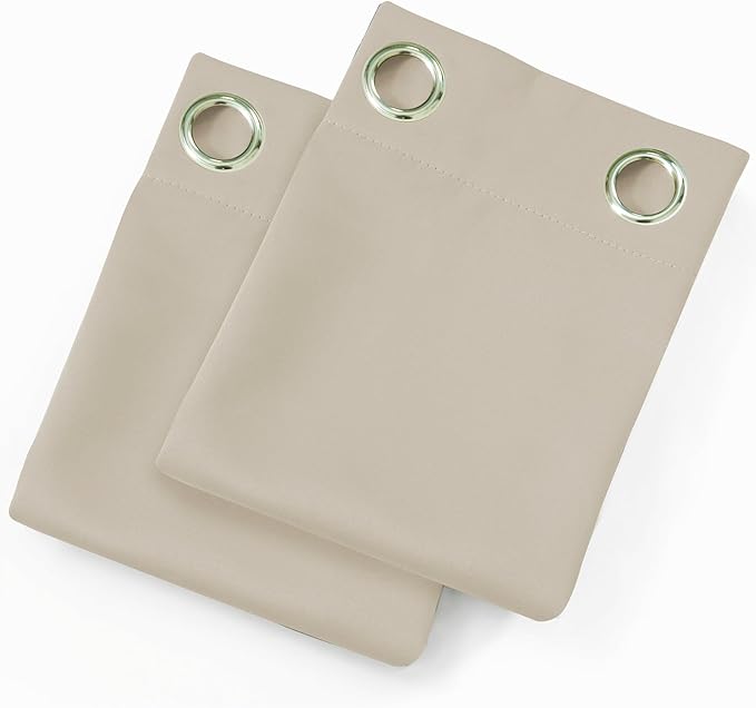 LEMOMO Blackout Curtains 52 x 90 Inch Long Light Beige Curtains Set of 2 Panels Room Darkening Curtains for Bedroom and Living Room