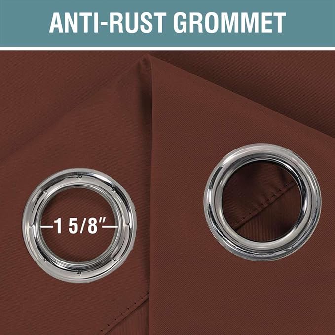 H.VERSAILTEX Blackout Patio Curtains 100 x 84 Inches for Sliding Door Extral Wide Blackout Curtain Panels Thermal Insulated Room Divider - Grommet Top, 7' Tall by 8.5' Wide - Rust