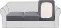 H.VERSAILTEX High Stretch Individual Seat Cushion Covers 3 Pack Thick Jacquard Textured Twill Fabric Sofa Slipcovers for 3 Couch Cushion Washable Couch Cover for Living Room Outdoor Patio,Grey