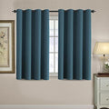 H.VERSAILTEX Blackout Curtain for Living Room Small Window Kitchen Blackout Curtains 45 inch Length Energy Saving Solid Grommet Blackout Drape, One Panel, Dark Teal, 52" W x 45" L