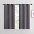 NICETOWN Grey Blackout Curtain Panels for Bedroom, 2 Panels, W34 x L36-inch, Thermal Insulated Grommet Top Blackout Draperies and Drapes for Basement