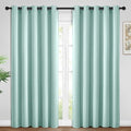 Yakamok 84 Inch Length Blackout Curtains for Bedroom, Room Darkening Thermal Insulated Solid Grommet Panels for Living Room(62Wx84L, Aqua, 2 Panels)