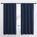 NICETOWN Bedroom Curtains Blackout Draperies - All Season Thermal Insulated Solid Rod Pocket Top Blackout Curtains/Drapes for Kid's Room (Navy, 1 Pair, 42 x 63 Inch)