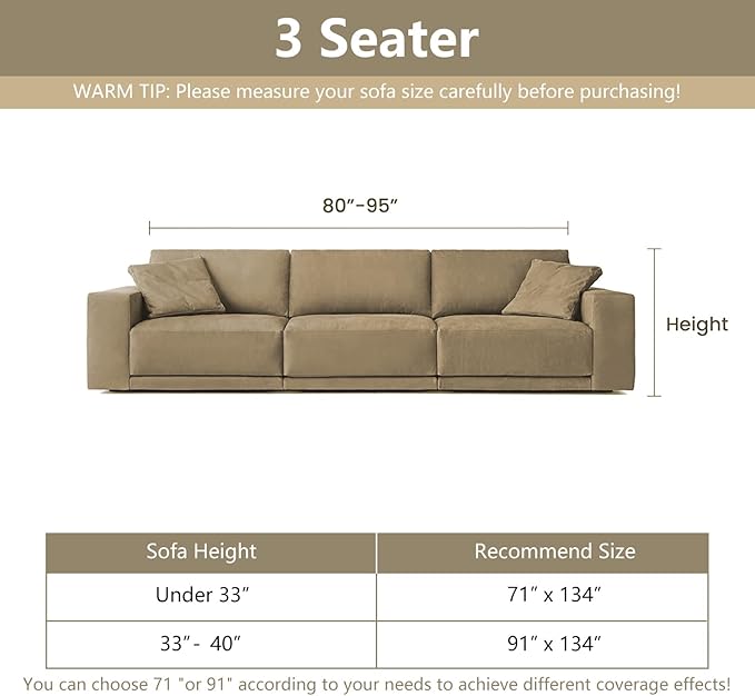 MYSKY HOME Couch Cover for Dogs, Sectional Couch Cover, Beige Lines Sofa Covers for Sectional Sofa L Shape Chenille Couch Protector for Dogs Pets Couch Covers Washable Soft Throw, 71"X134"