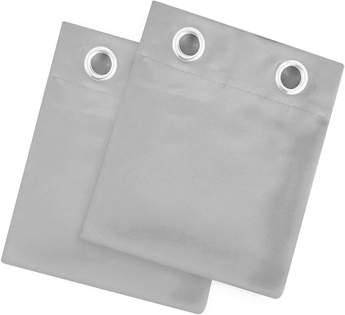 LEMOMO Light Grey Blackout Curtains 42 x 54 Inch Length Set of 2 Panels Grommet Bedroom Curtains for Living Room