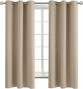 BGment Blackout Curtains - Grommet Thermal Insulated Room Darkening Bedroom and Living Room Curtains, Set of 2 Panels (38 x 63 Inch, Sand)