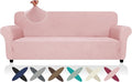 ZNSAYOTX Oversized Super Stretch Couch Cover (92"-115"), New Striped Sofa Covers Comfortable & Durable, Dog Cat Pets Friendly Extra Large Spandex Sofa Slipcovers (Rose, XL Sofa)