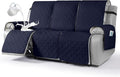 VANSOFY Waterproof Recliner Couch Covers, Sofa Covers 1-Piece Washable Reclining Sofa Cover Non-Slip Furniture Protector with Elastic Straps Pocket for Dogs, Pets(Dark Blue,3 Seater)