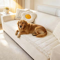 Couch Cover for Dogs Washable, Fuzzy Pet Couch Covers for 3 Cushion Sofa Pet Friendly, Non Slip Sofa Cover (White, 27.6" x 82.7"/70 x 210cm)